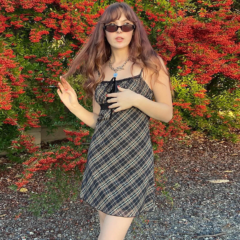 Women's Sweet High-Waist A-Line Mini Dress-HighTouch