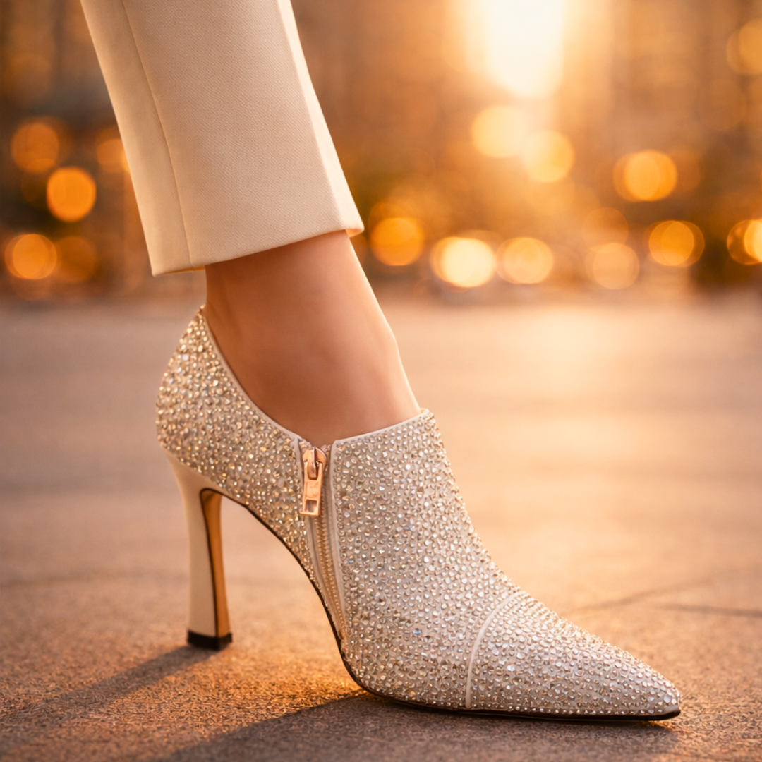 Women's Rhinestone Kitten Heels – Elegant Dress Shoes