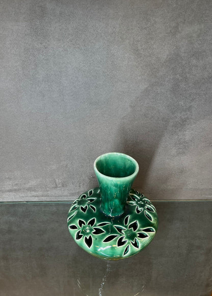Glazed Green Tabletop Vase - HighTouch 