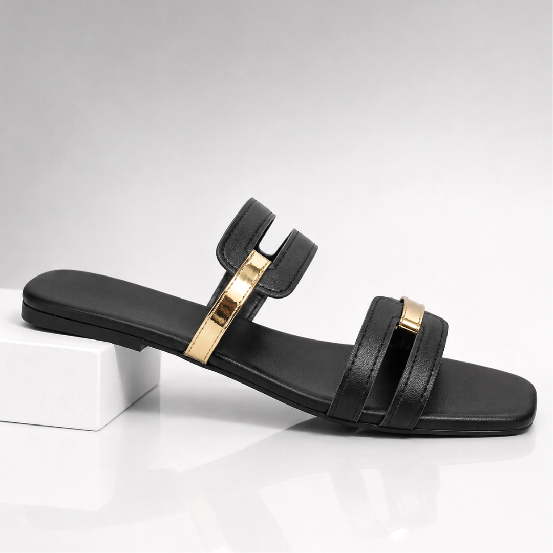 Women's Orthopedic Slide Sandals – Cushioned Leather Straps