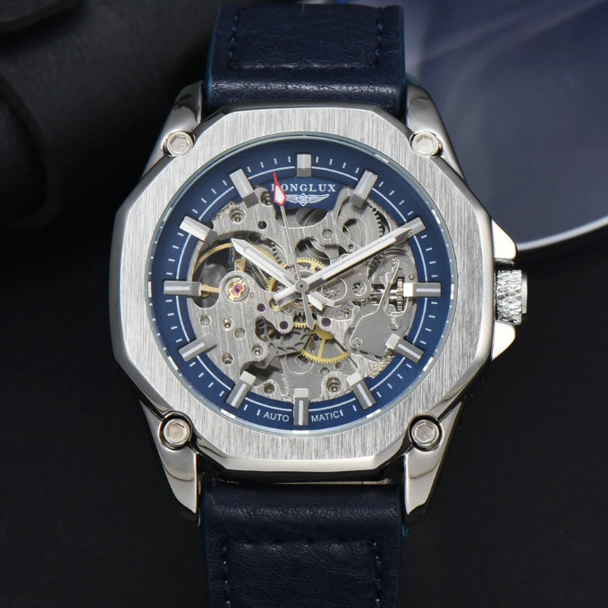 Men's Skeleton Leather Watch – Beck Atlas