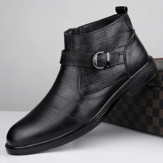 Men's Leather Zip Boots – Braxton