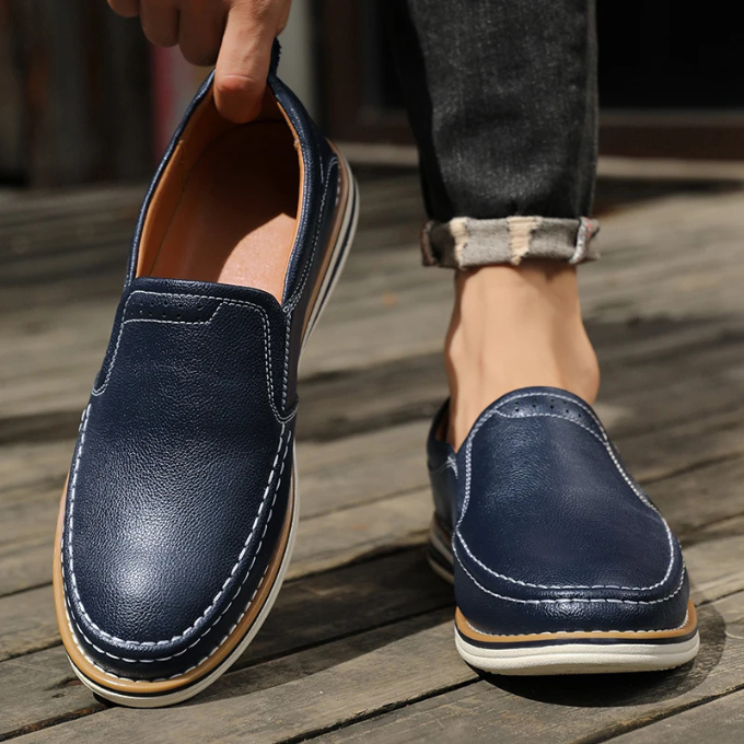 Men's Leather Moccasin Loafers – Cooper
