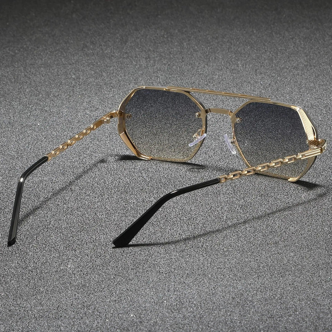 Men's Octagonal Sunglasses – UV400 Protection