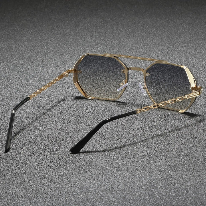 Men's Octagonal Sunglasses – UV400 Protection