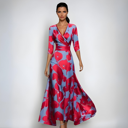 Emily | Luxury Floral Wrap Maxi Dress