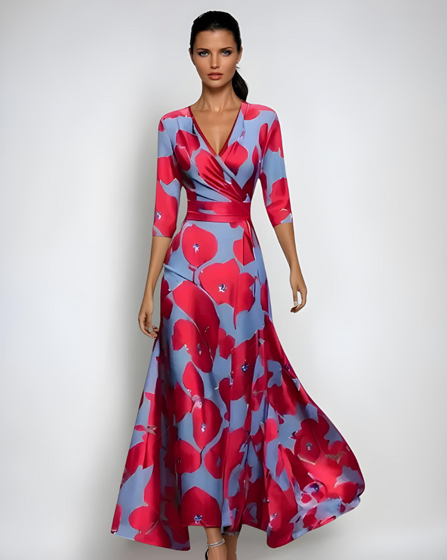 Emily | Luxury Floral Wrap Maxi Dress
