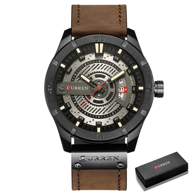 Men's Leather Watch – Curren Classic Chronograph