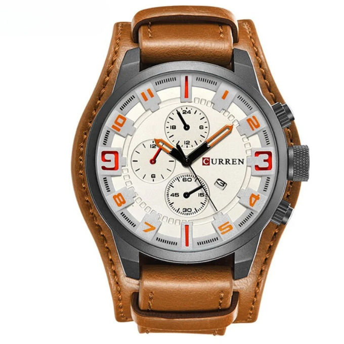 Men's Leather Chronograph Watch | Cowhide Strap