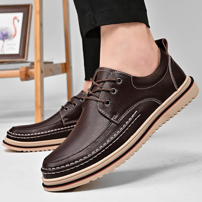 Men’s Leather Derby Shoes – Lightweight Comfort