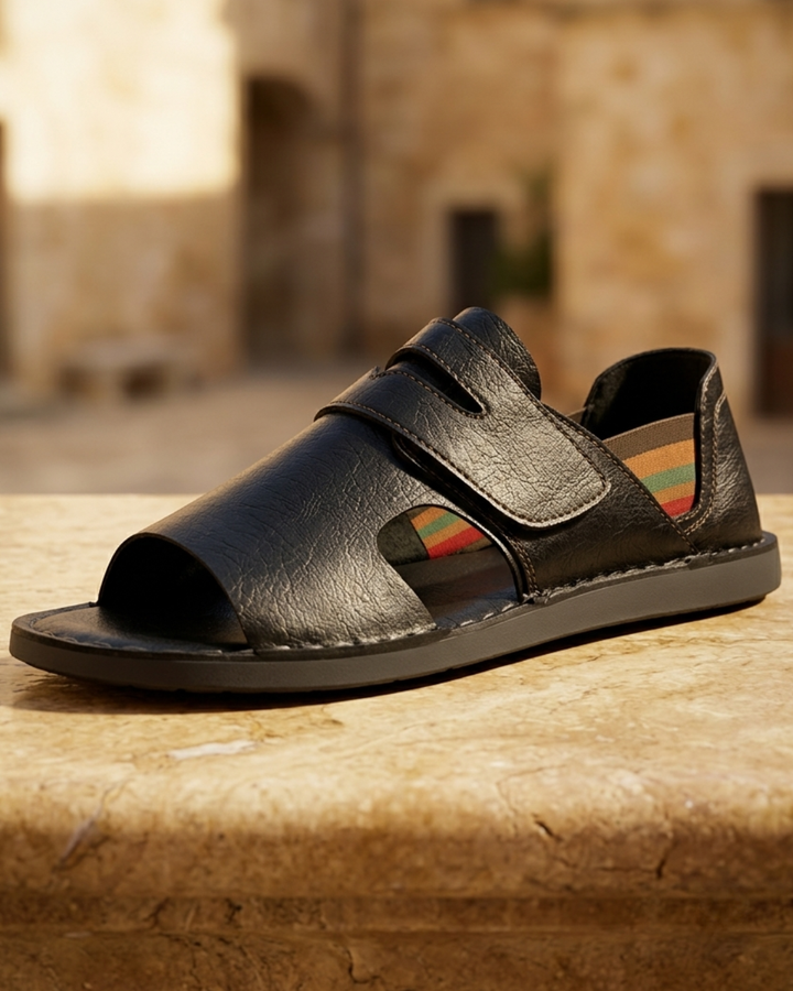Men's Orthopedic Leather Sandals | Arch Support Walking Slides