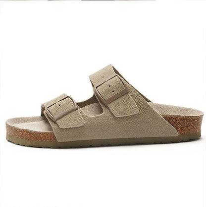Retro Explosion Belt Buckle Sandals Cross-Border Plus Size Flat Slippers for Men Women Summer