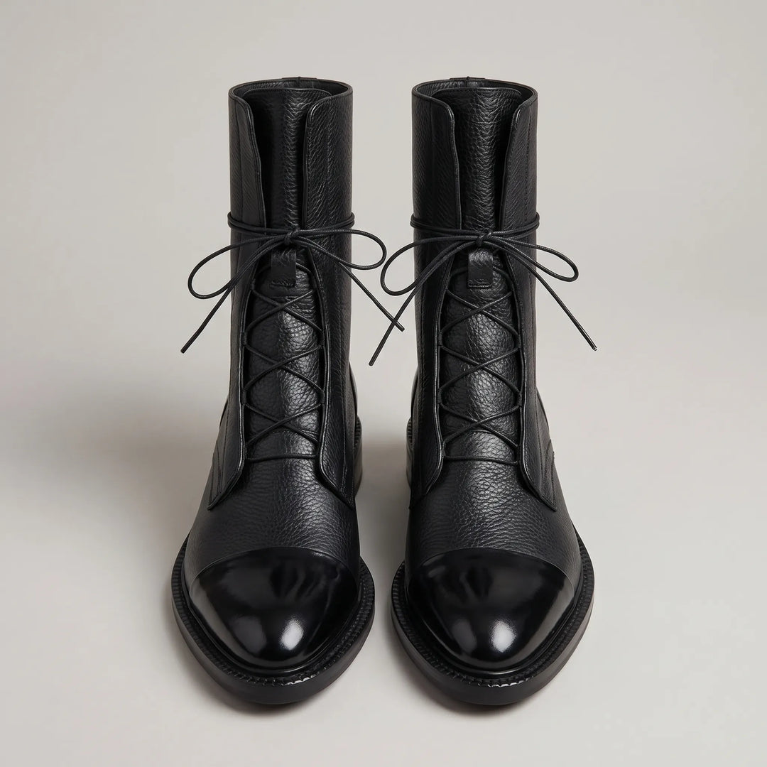 Women's Lace Up Leather Ankle Boots