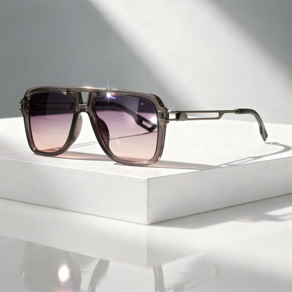 Men's Square Sunglasses with UV400 Protection