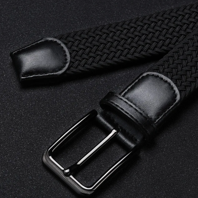 Men's Braided Leather Belt with Cowhide