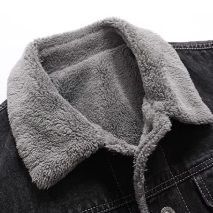 Men's Fleece Lined Denim Trucker Jacket