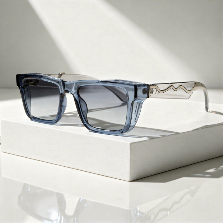 Men's Rectangular Sunglasses with UV400 Protection