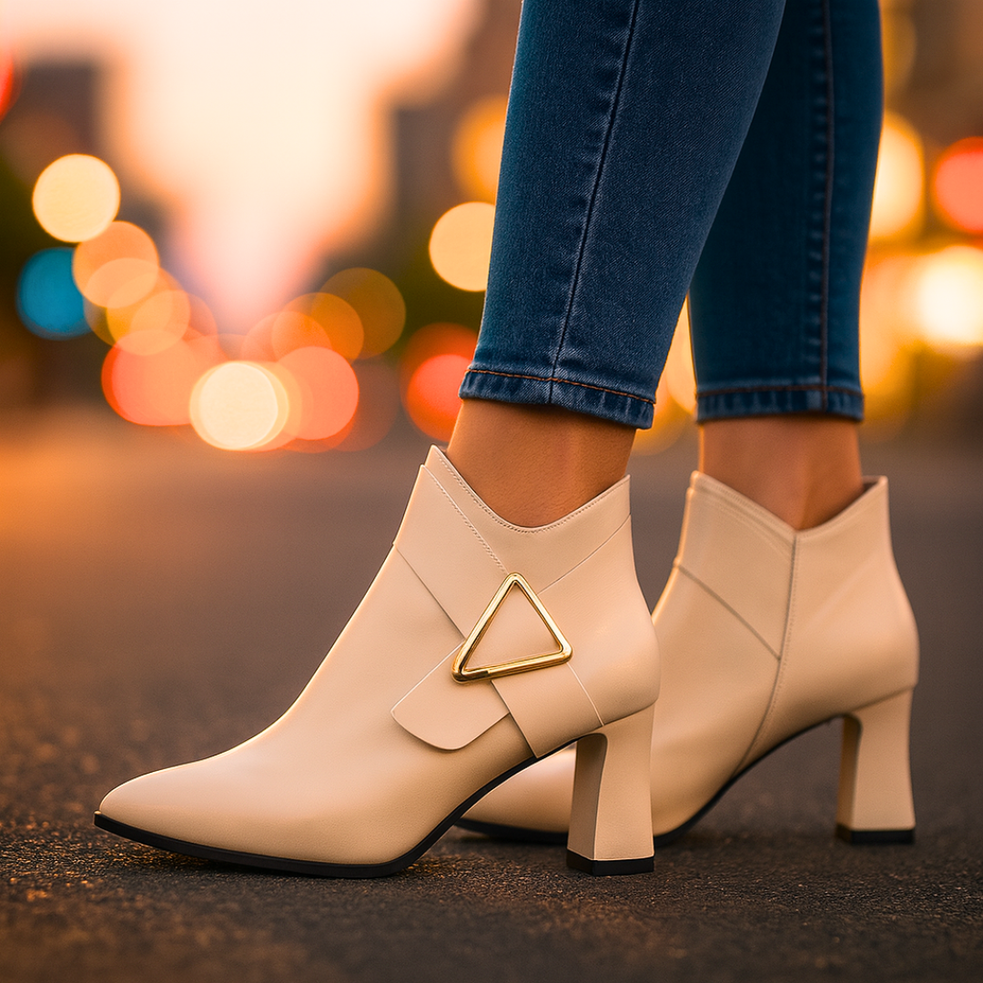 Women's Ankle Boots – Pointed Toe Block Heel