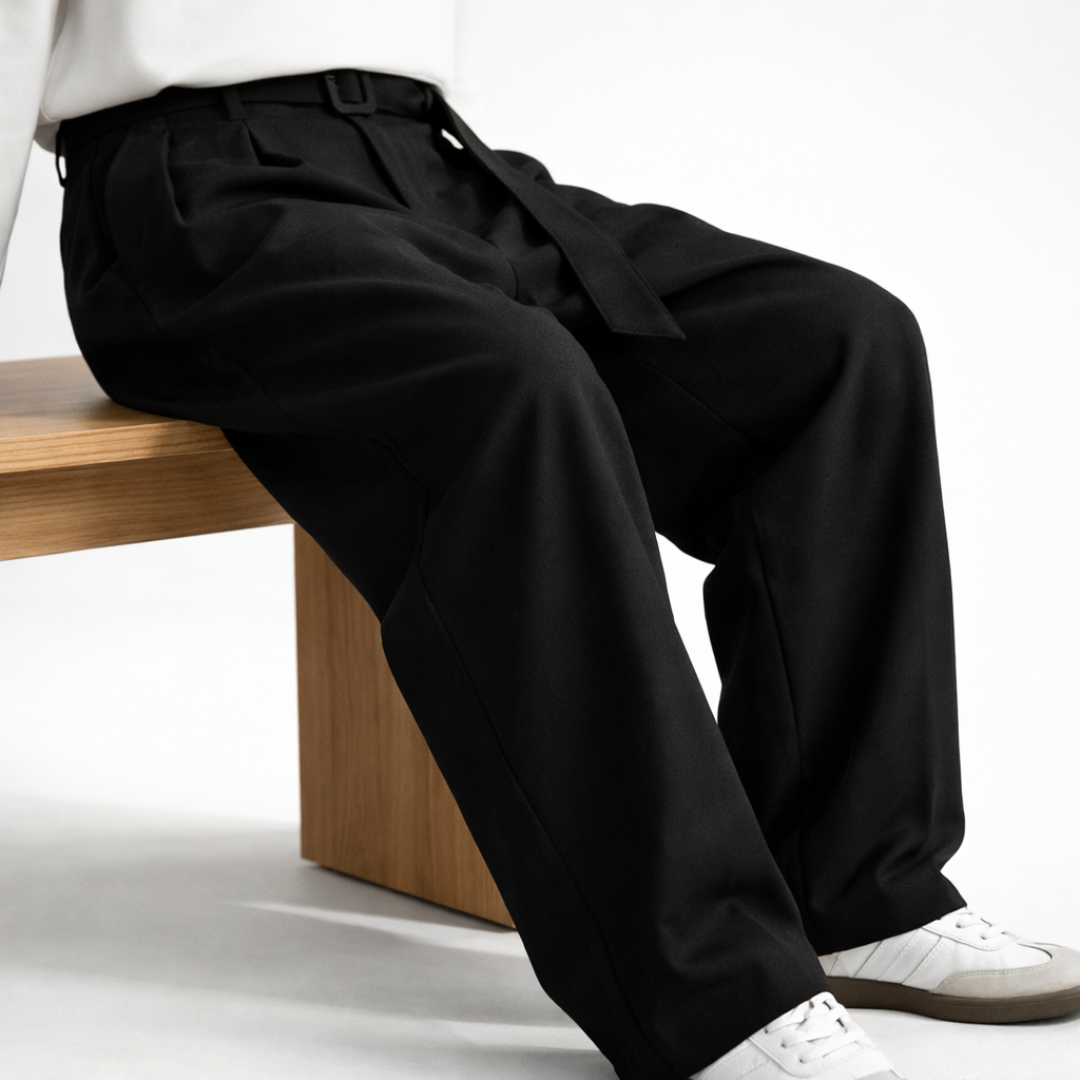 Men's Wide-Leg Wool Trousers – Tailored Comfort