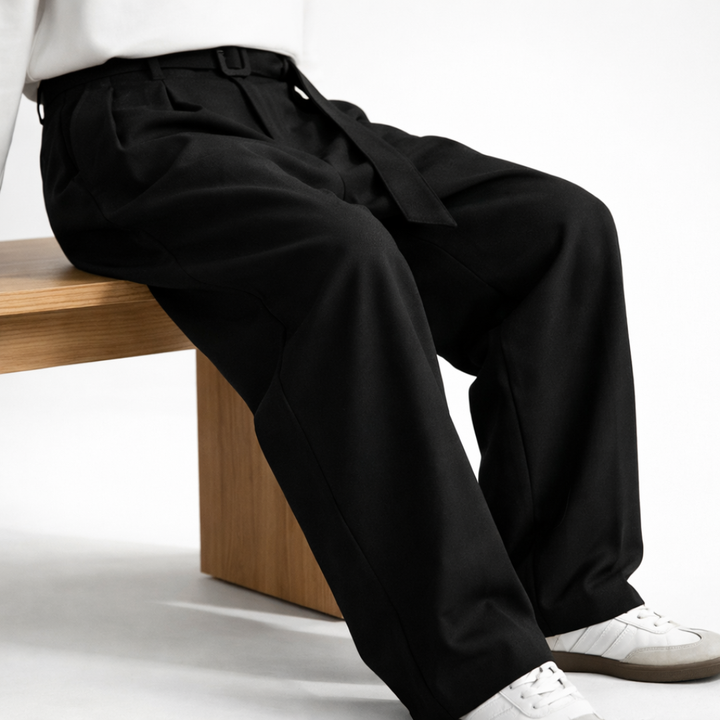 Men's Wide-Leg Wool Trousers – Tailored Comfort