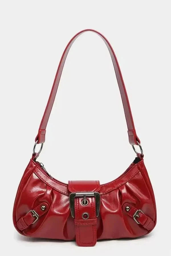 Adriel Shoulder Bag - PU Leather Statement Buckle Style