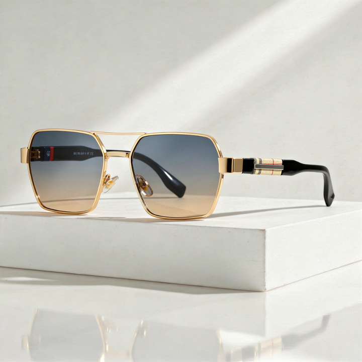 Men's Square Sunglasses with UV400 Protection