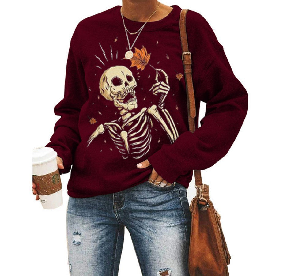 Women’s Halloween Graphic Crew Neck Sweatshirt-HighTouch