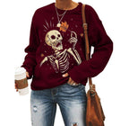 Women’s Halloween Graphic Crew Neck Sweatshirt-HighTouch