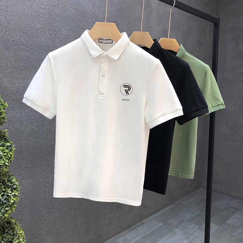Polo Collar Short Sleeve Summer Lapels T-shirt Men-HighTouch