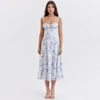 Seaside Vacation Sling Back Cross Tied Slim Fit Overknee Dress-HighTouch