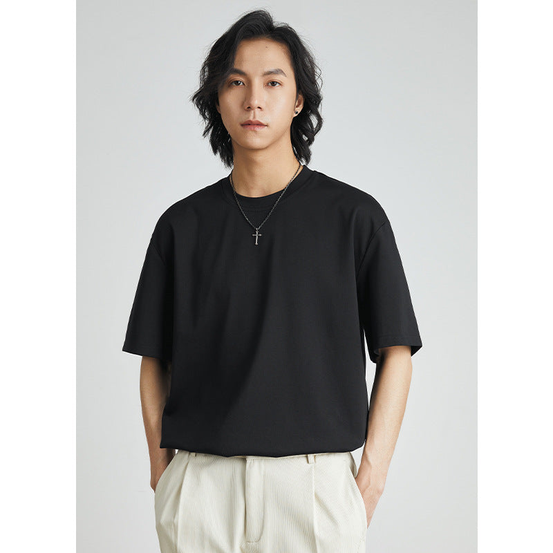 Cool Solid Color Inner Wear – Round Neck Bottoming Shirt-HighTouch