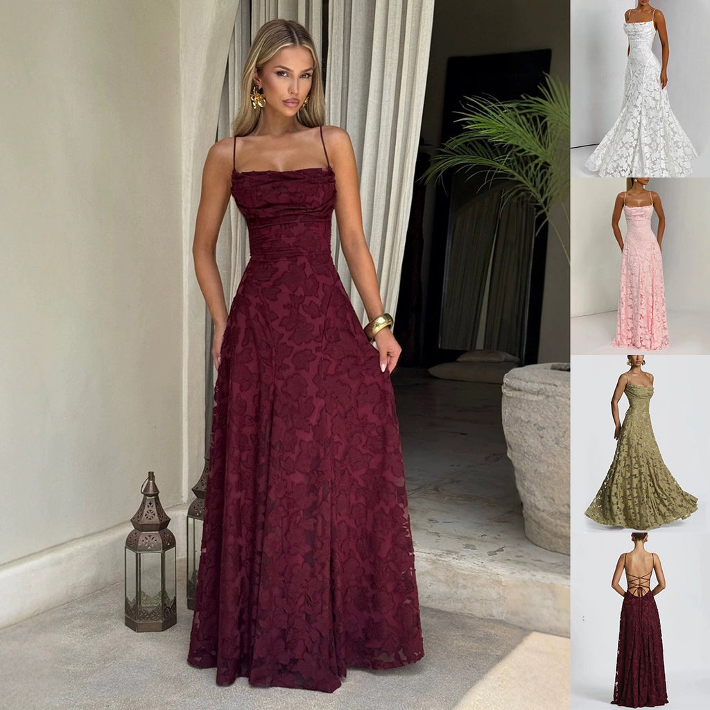 Floral Lace Maxi Dress for Special Occasions-HighTouch