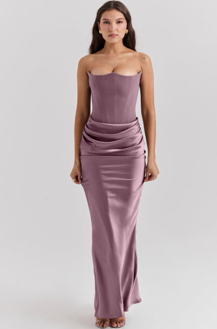 Slim Tube Top Long Dress Sexy Fashion Bandeau Backless Party Evening Dresses For Women Clothing-HighTouch