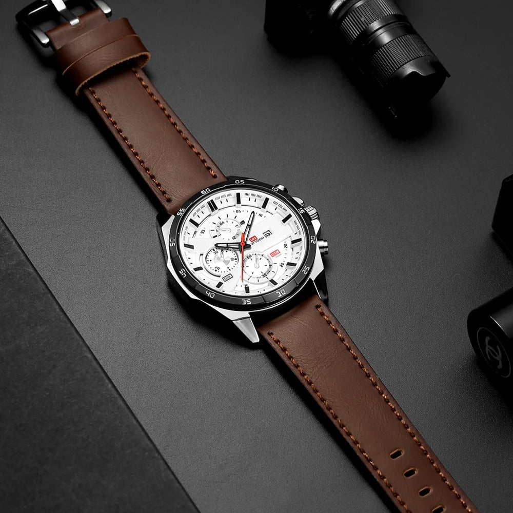 Men's Chronograph Leather Watch – Maverick