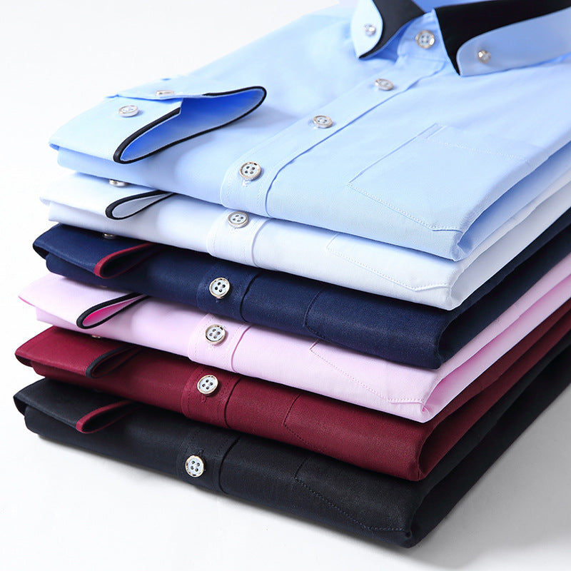 Men’s Stretch Long Sleeve Shirt Casual Non-Iron Slim Fit Dress Shirt-HighTouch