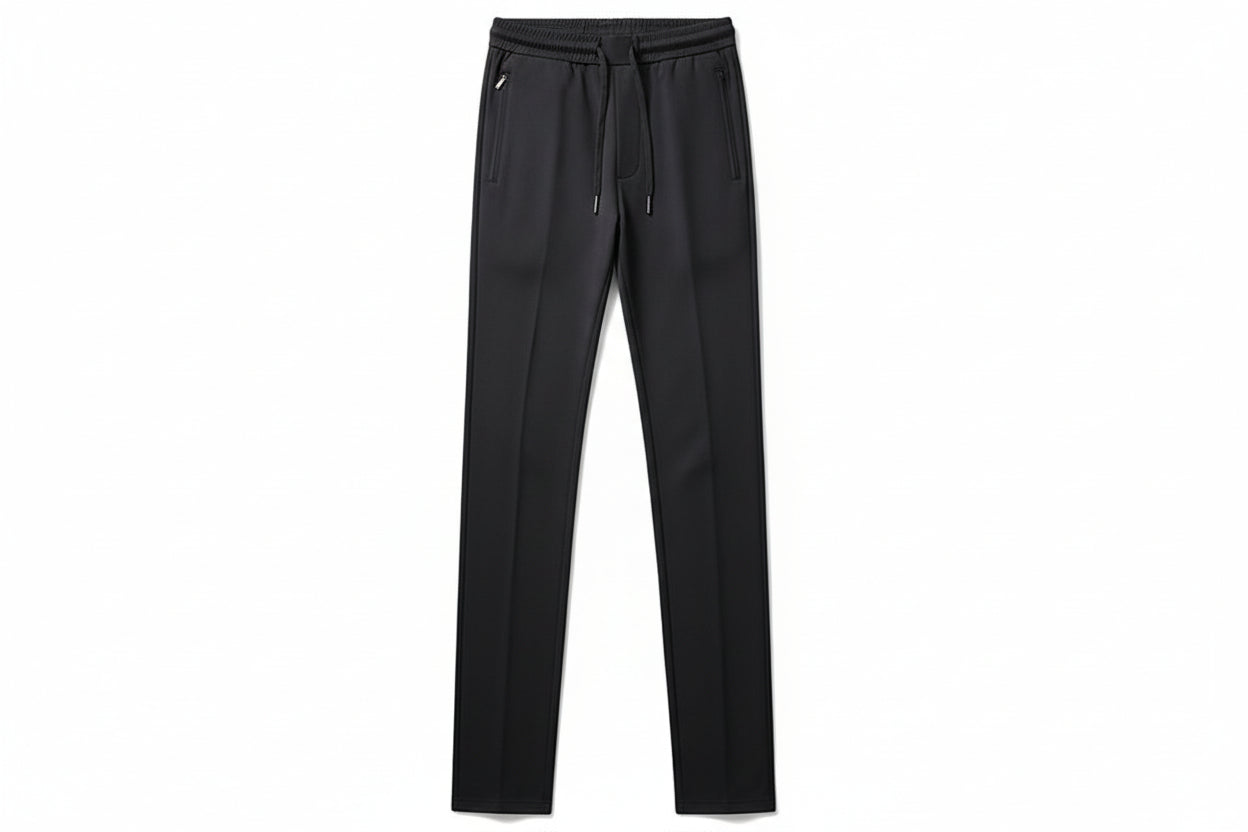 Men's High Waist Straight Leg Trousers-HighTouch