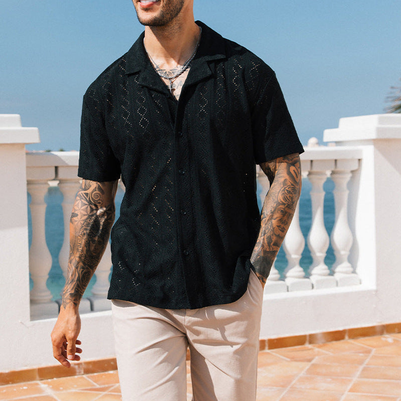 Hollow Shirt Men's Casual Top-HighTouch