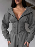 Women’s Streetwear Zipper Waist Jacket – Hipster Style-HighTouch