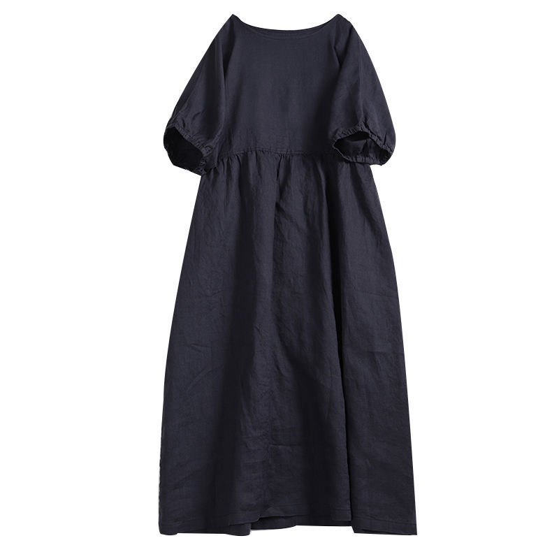 Loose Mori Doll Sleeve Cotton Linen Skirt-HighTouch