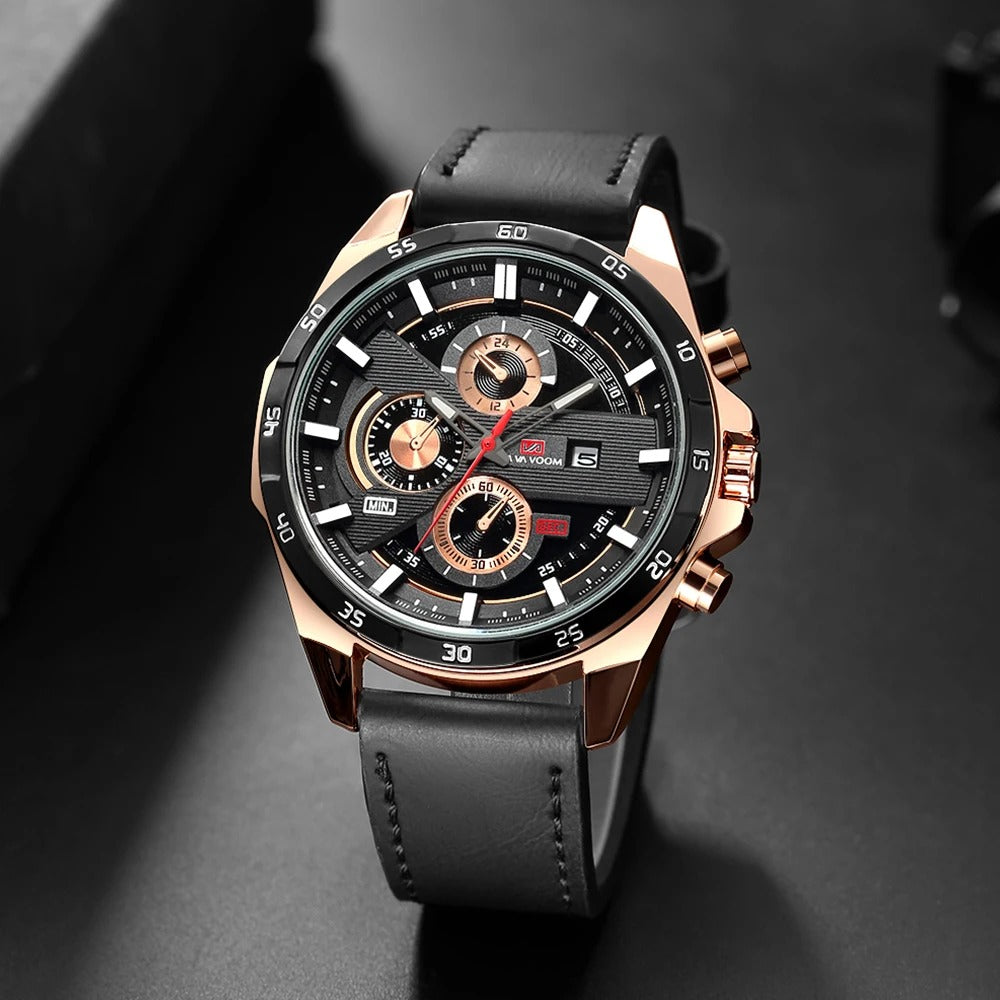 Men's Chronograph Leather Watch – Maverick