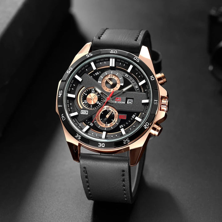 Men's Chronograph Leather Watch – Maverick