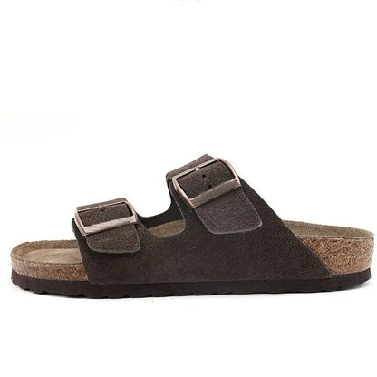 Retro Explosion Belt Buckle Sandals Cross-Border Plus Size Flat Slippers for Men Women Summer