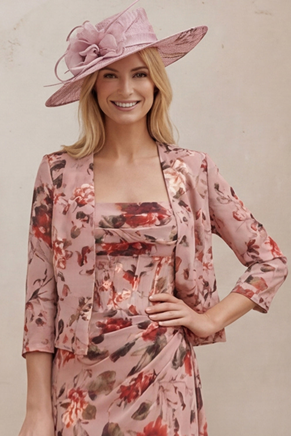 Hightouch | 2 Piece Floral Mother of Bride Jacket Dress