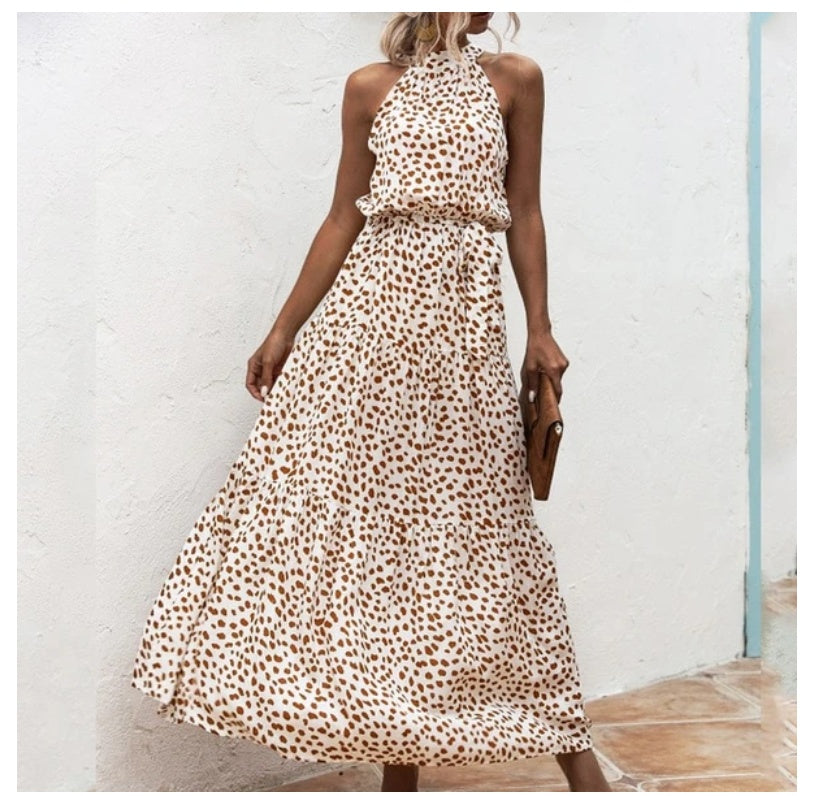 Women's Printed Maxi Lace Dress – Romantic Long Dress-HighTouch