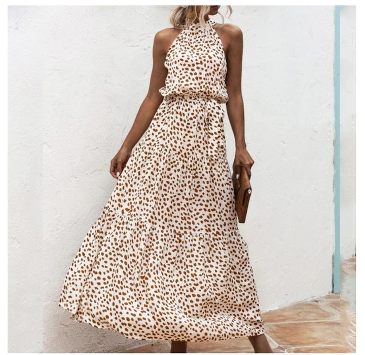 Women's Printed Maxi Lace Dress – Romantic Long Dress-HighTouch