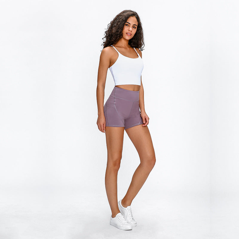 Soft Cotton-Feel Yoga Shorts – High-Waist Anti-Sweat Shorts