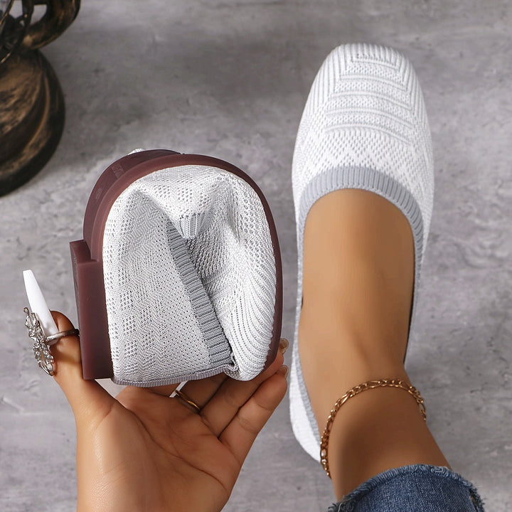 Women's Woven Flats - Breathable Slip On Casual Loafer Shoes
