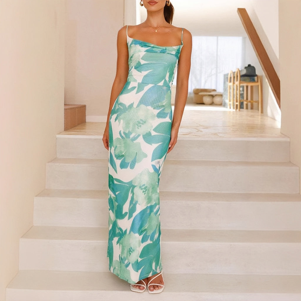 Summer Women's Printed Sleeveless Vest Camisole Sexy Slim Hip Dress-HighTouch