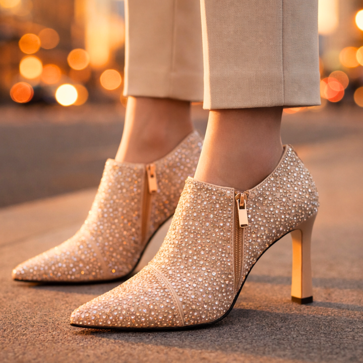 Women's Rhinestone Kitten Heels – Elegant Dress Shoes