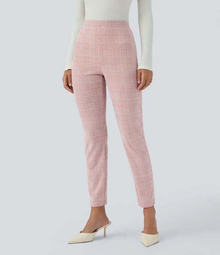 Halara Flex High Waisted Pocket Houndstooth Plaid Skinny Work Pants